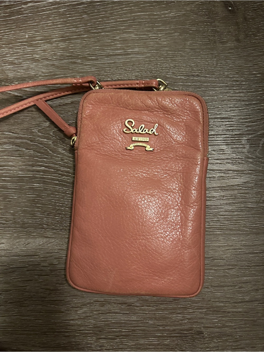 Salad AW 1929 Love & Peace Pink Leather Mini Crossbody Bag Y2K
